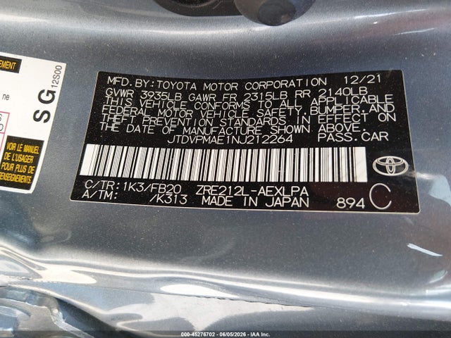 صورة 9 لـ 2022 Toyota COROLLA LE