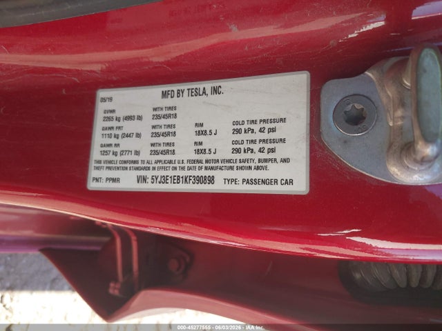 2019 TESLA MODEL 3 LONG RANGE/PERFORMANCE 9