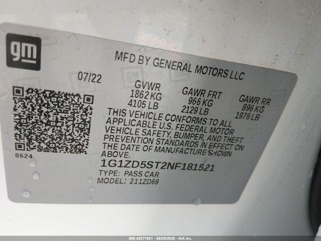 صورة 9 لـ 2022 Chevrolet MALIBU FWD LT