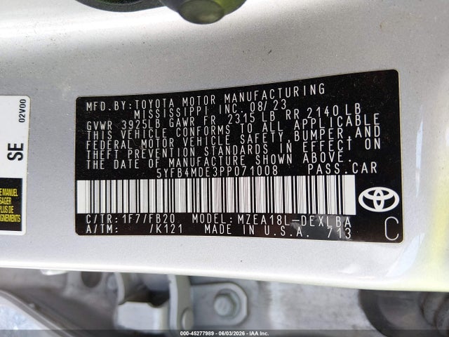 صورة 9 لـ 2023 Toyota COROLLA LE