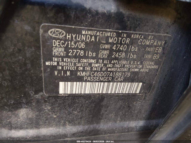 2007 Hyundai AZERA GLS — фото 9
