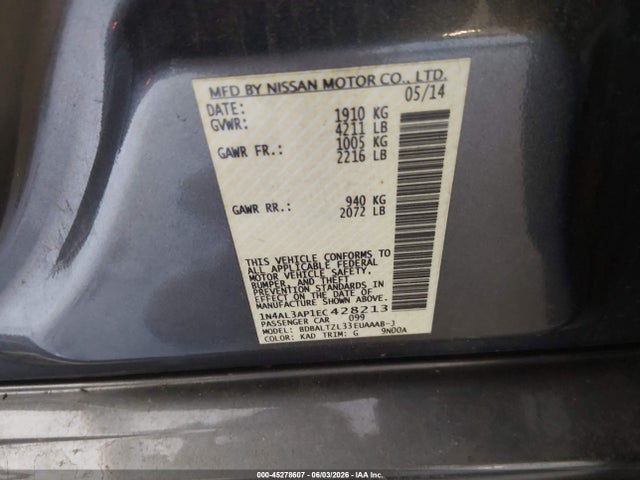 2014 Nissan ALTIMA 2.5 SV 照片 9