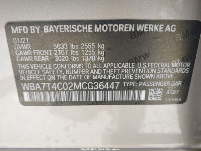 2021 BMW 740I XDRIVE 照片 9