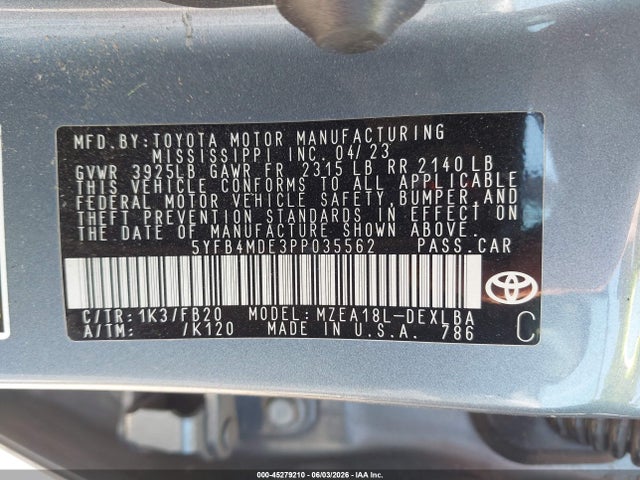 2023 Toyota COROLLA LE photo 9