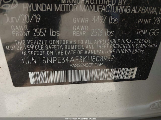 2019 Hyundai SONATA LIMITED 照片 9