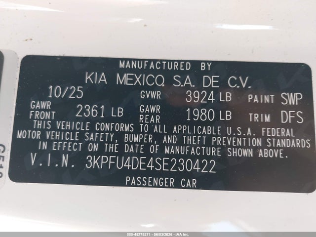 2025 KIA K4 EX photo 9