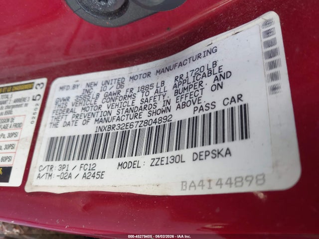 2007 Toyota COROLLA S 照片 9