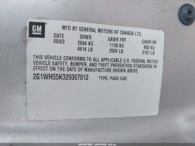 2002 Chevrolet IMPALA LS 照片 9