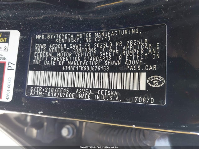 2013 Toyota CAMRY SE 照片 9
