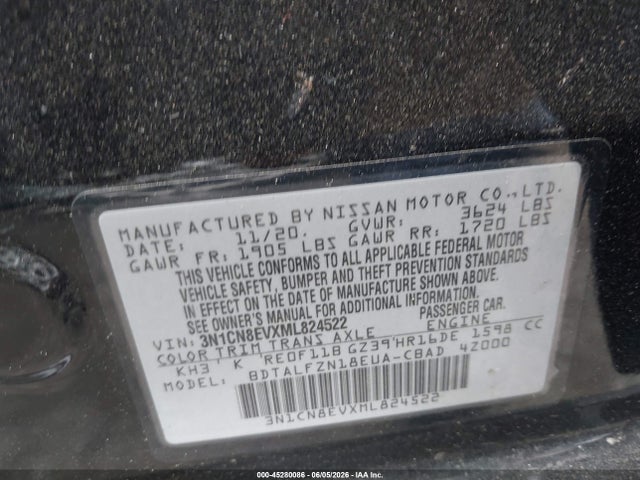 2021 NISSAN VERSA SV XTRONIC CVT 9