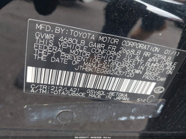 2011 Lexus ES 350 照片 9