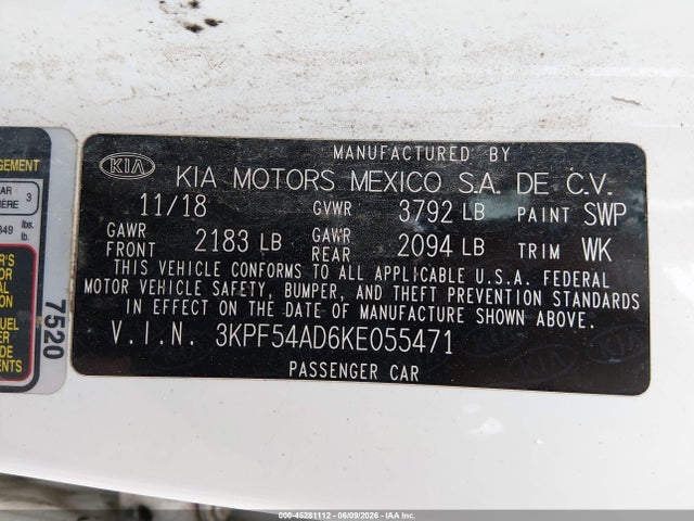 2019 KIA FORTE EX photo 9