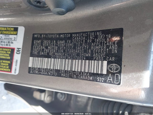 2019 Toyota COROLLA SE 照片 9
