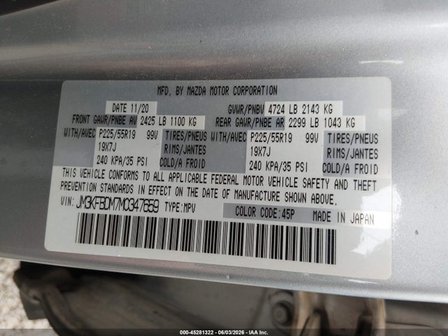 2021 MAZDA CX-5 GRAND TOURING 9