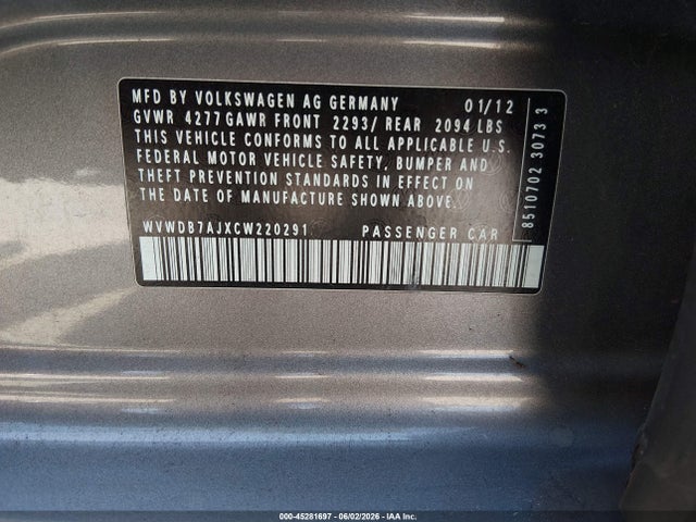 2012 Volkswagen GOLF 2.5L 4-DOOR 照片 9