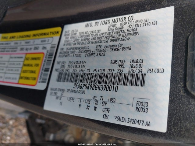 صورة 9 لـ 2016 FORD FUSION TITANIUM