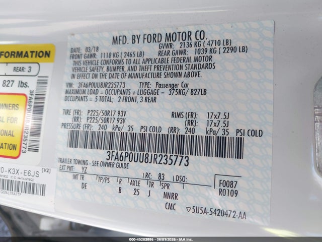 صورة 9 لـ 2018 FORD FUSION HYBRID S