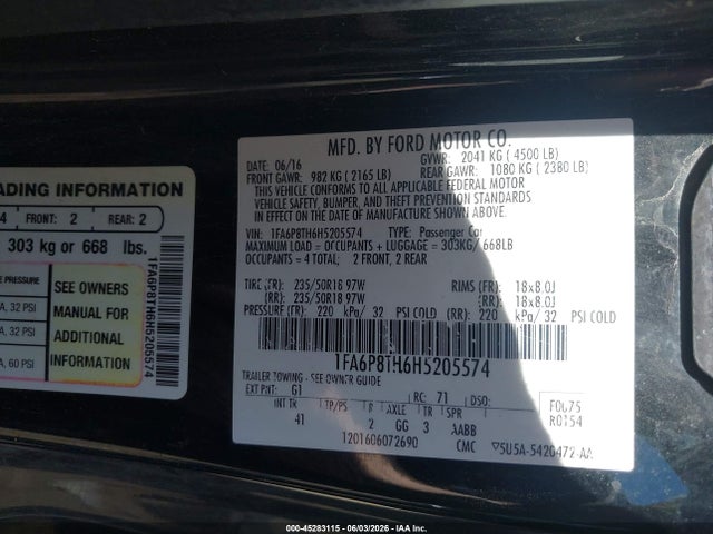 صورة 9 لـ 2017 FORD MUSTANG ECOBOOST