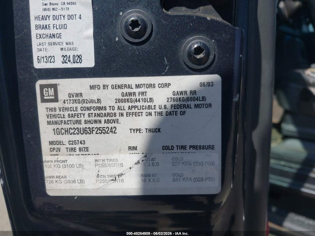 2003 Chevrolet SILVERADO 2500HD LS 照片 9