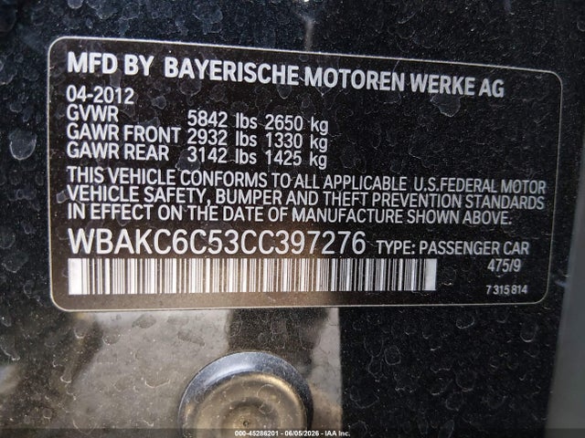 2012 BMW 750I XDRIVE 照片 9