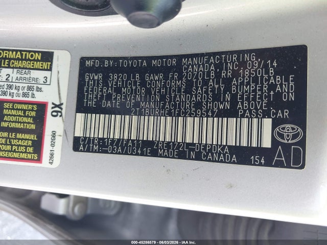 2015 Toyota COROLLA L 照片 9