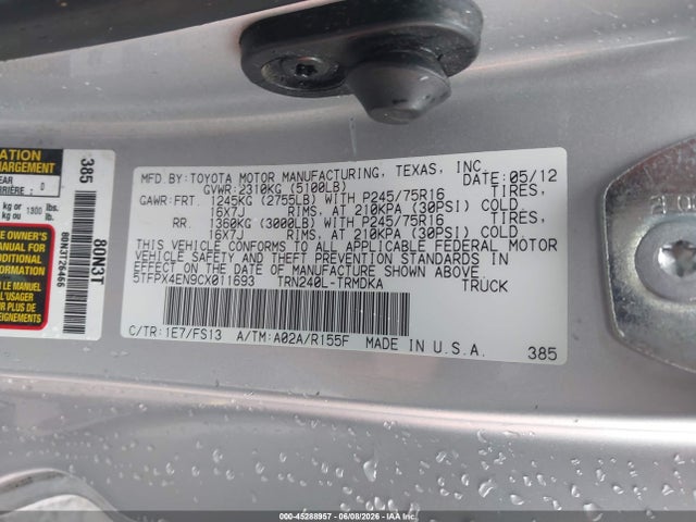 2012 Toyota TACOMA 照片 9
