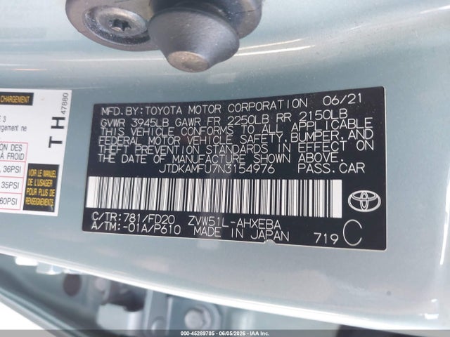 2022 Toyota PRIUS LE 缩略图 9
