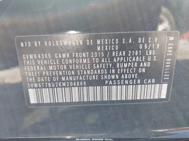 2019 Volkswagen JETTA GLI 2.0T 35TH ANNIVERSARY EDITION/2.0T AUTOB — фото 9