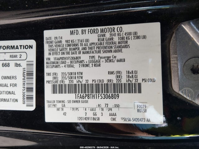 2015 FORD MUSTANG ECOBOOST — фото 9