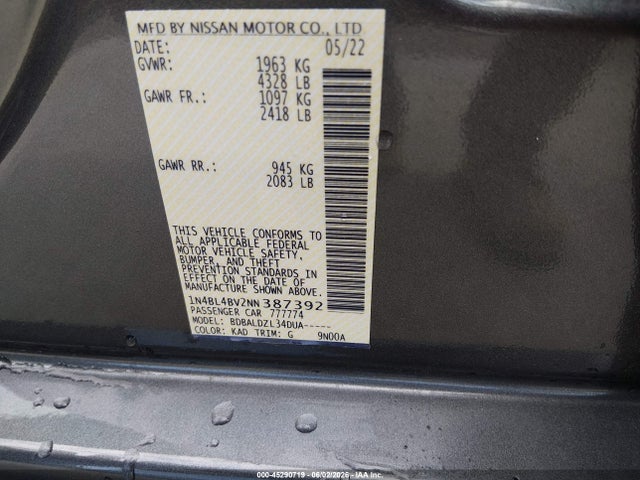2022 Nissan ALTIMA S FWD 照片 9