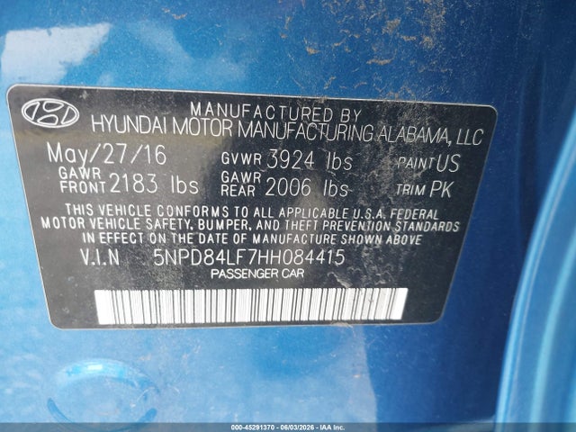 2017 Hyundai ELANTRA LIMITED 照片 9