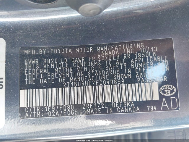 2014 Toyota COROLLA S PLUS — фото 9
