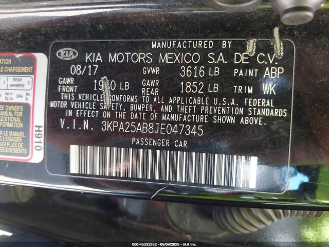 2018 KIA RIO LX photo 9