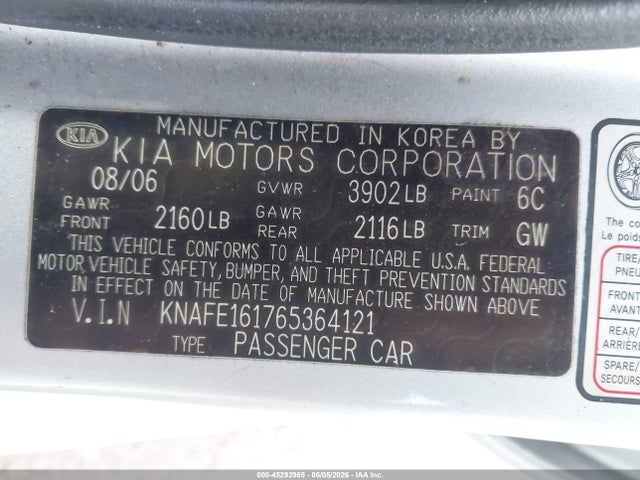 2006 KIA SPECTRA5 照片 9