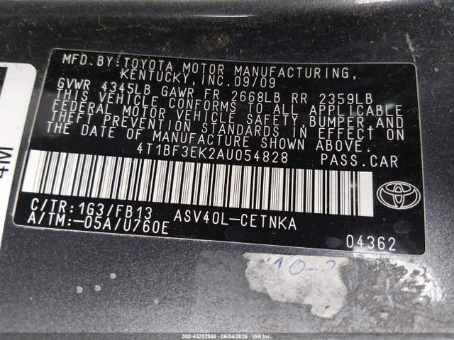 2010 Toyota CAMRY LE photo 9