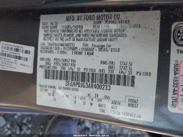 2010 FORD FUSION SEL 缩略图 9