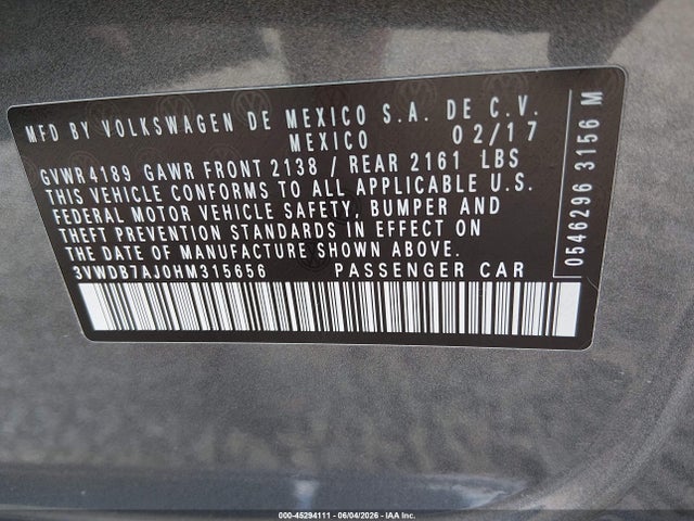 2017 Volkswagen JETTA 1.4T SE 照片 9