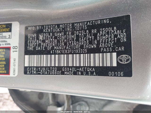 2015 Toyota AVALON XLE TOURING photo 9