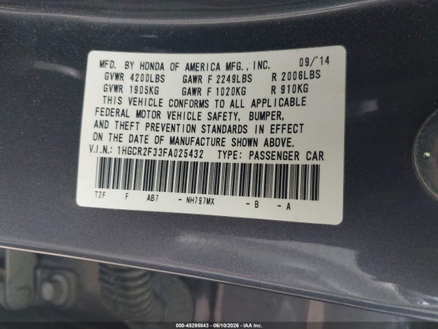 2015 Honda ACCORD LX 照片 9