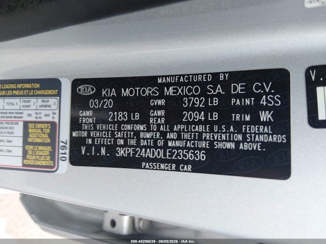 2020 KIA FORTE LXS 照片 9
