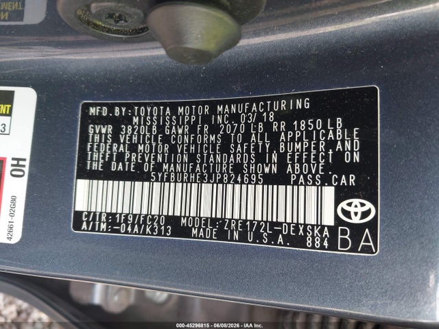 2018 Toyota COROLLA SE 照片 9