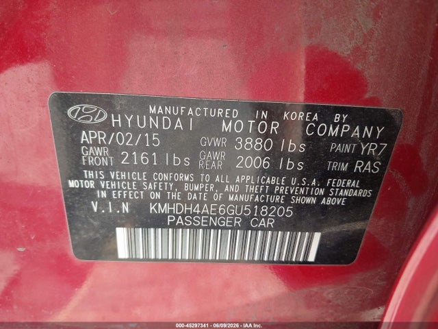 صورة 9 لـ 2016 Hyundai ELANTRA SE