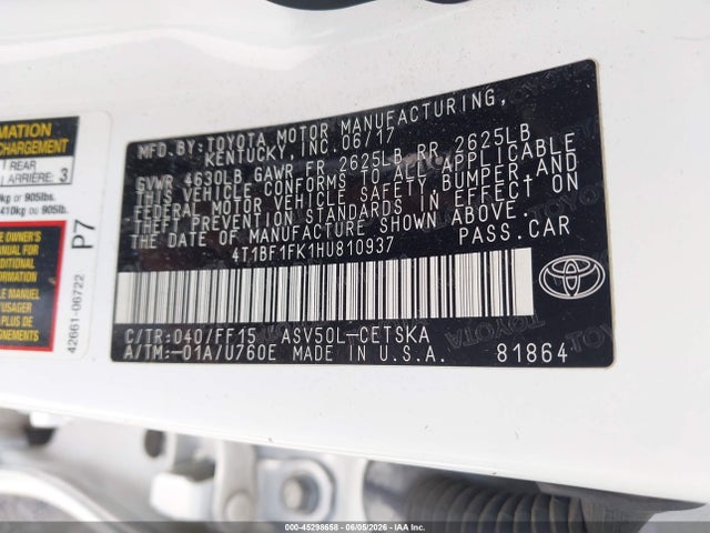 2017 Toyota CAMRY SE photo 9