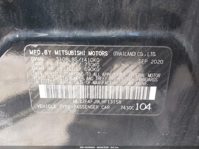 2020 Mitsubishi MIRAGE G4 LE/SE photo 9