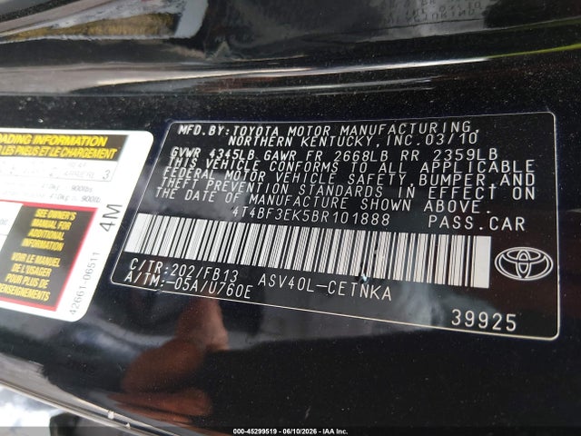 2011 Toyota CAMRY LE 照片 9