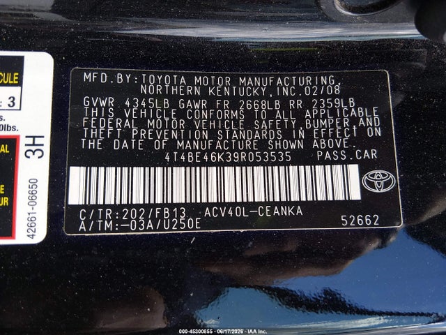 صورة 9 لـ 2009 Toyota CAMRY LE