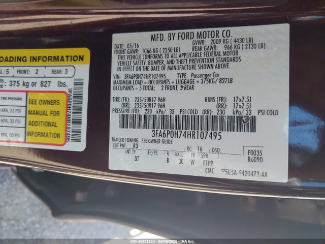 صورة 9 لـ 2017 FORD FUSION SE