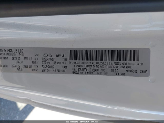 2018 RAM 1500 TRADESMAN 4X2 8' BOX photo 9
