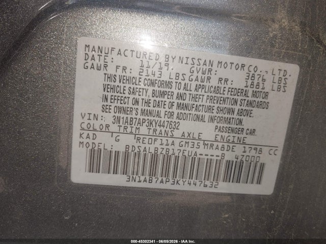 2019 Nissan SENTRA S 照片 9