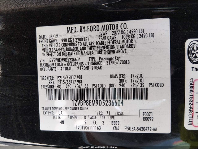 2013 FORD MUSTANG V6 PREMIUM — фото 9